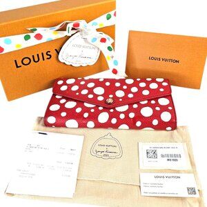 LOUIS VUITTON Sarah Wallet NM Yayoi Kusama Polka Dots Taurillon Leather